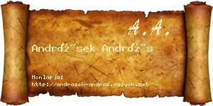Andrásek András névjegykártya