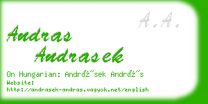 andras andrasek business card